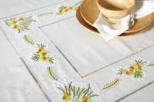 Σετ Τραπεζομάντηλο & 8 Πετσέτες φαγητού Αιγαίον με Κέντημα Anthemida